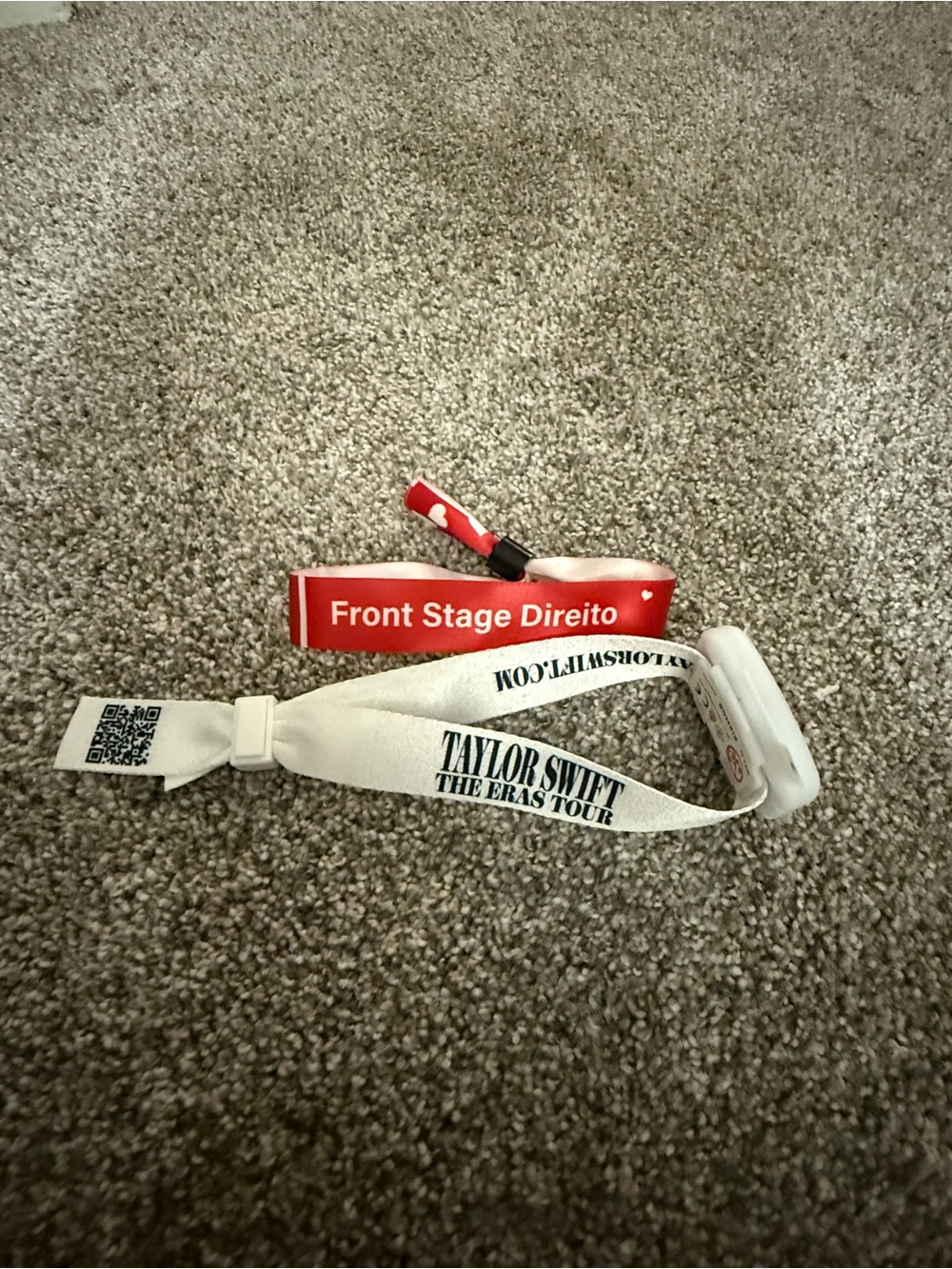 Eras Tour Taylor Swift Red and White Front Stage Wristband Set